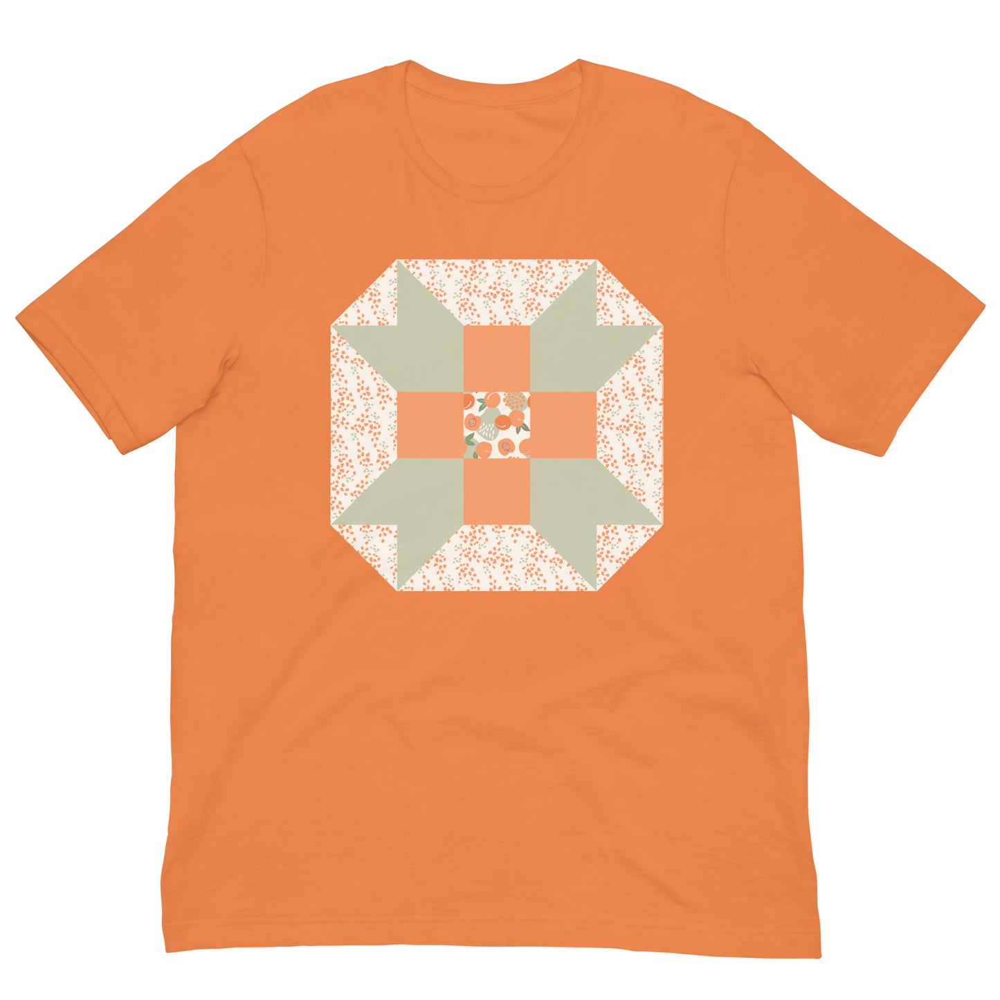 Quilt Block Peach Pattern Unisex t-shirt