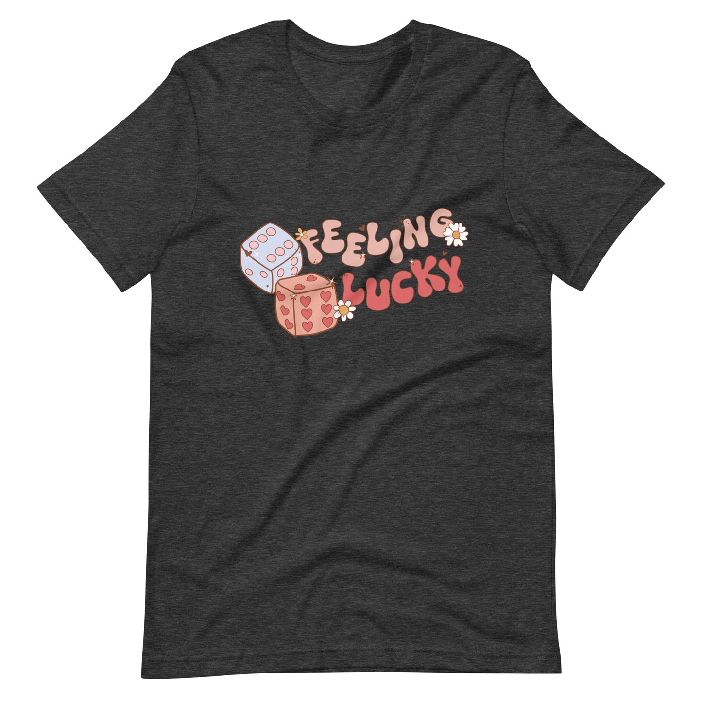 Feeling Lucky Retro Dice Valentine Groovy Unisex t-shirt