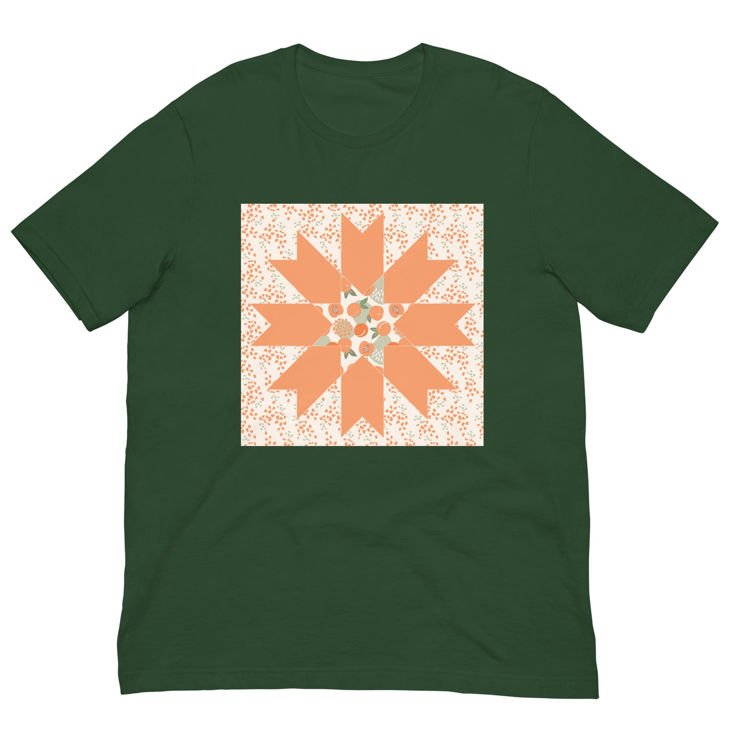 Quilt Block Peach Pattern Unisex t-shirt