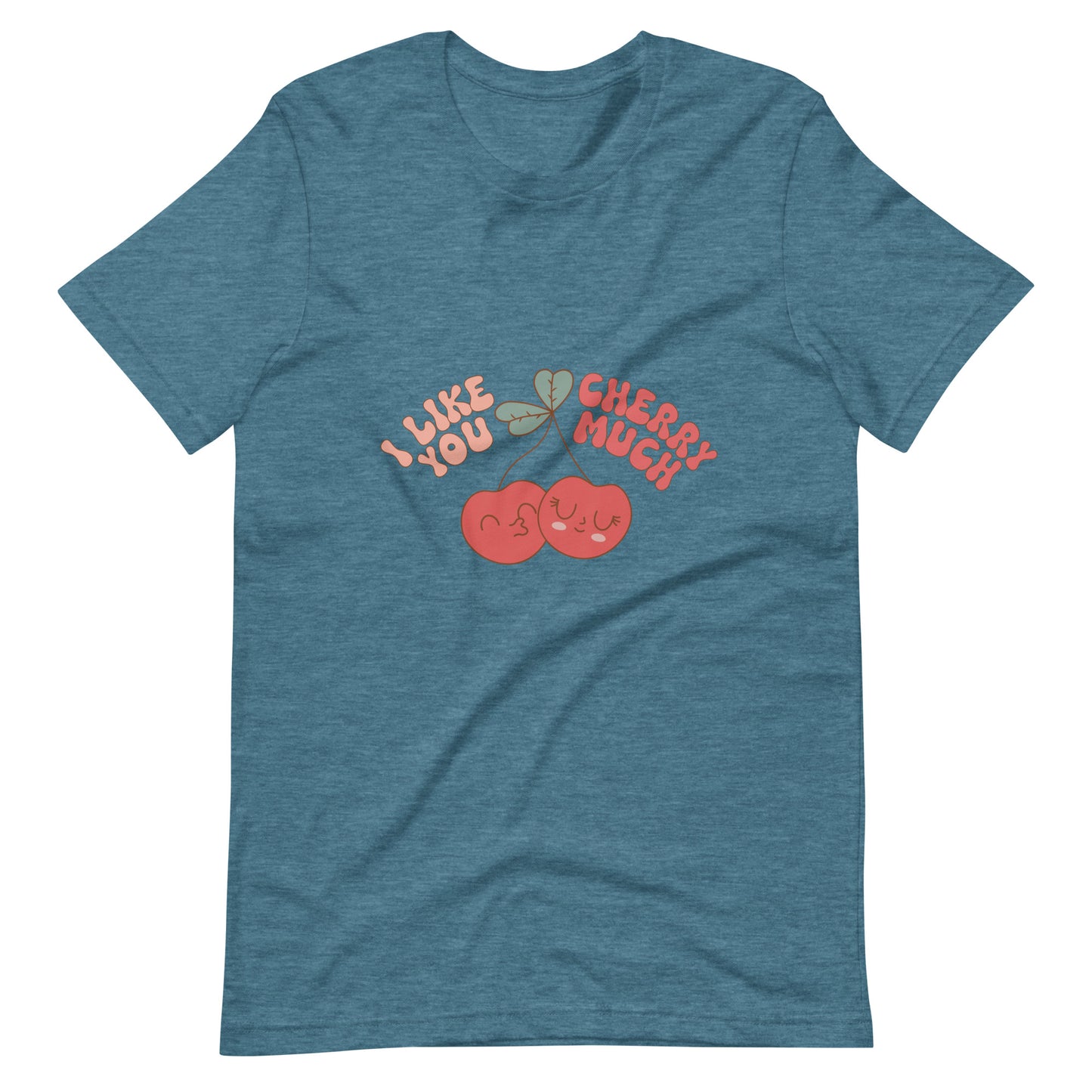 I Like You Cherry Much Retro Cherries Groovy Valentine Unisex t-shirt