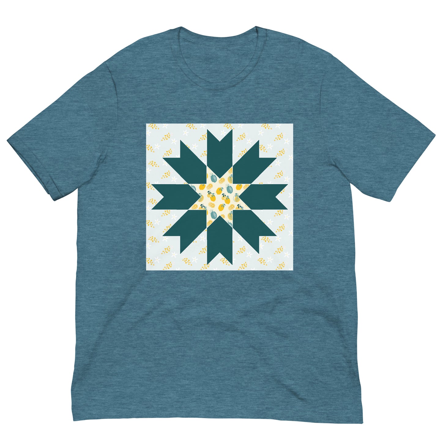 Quilt Block Lemon Pattern Unisex t-shirt