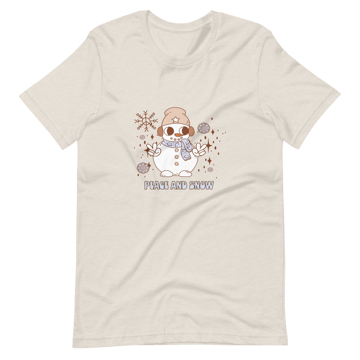 Retro Christmas Peace and Snow Snowman - Unisex t-shirt