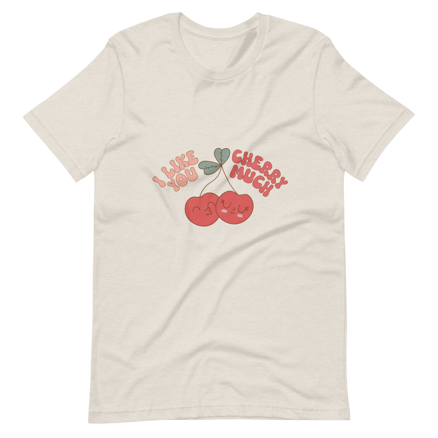 I Like You Cherry Much Retro Cherries Groovy Valentine Unisex t-shirt