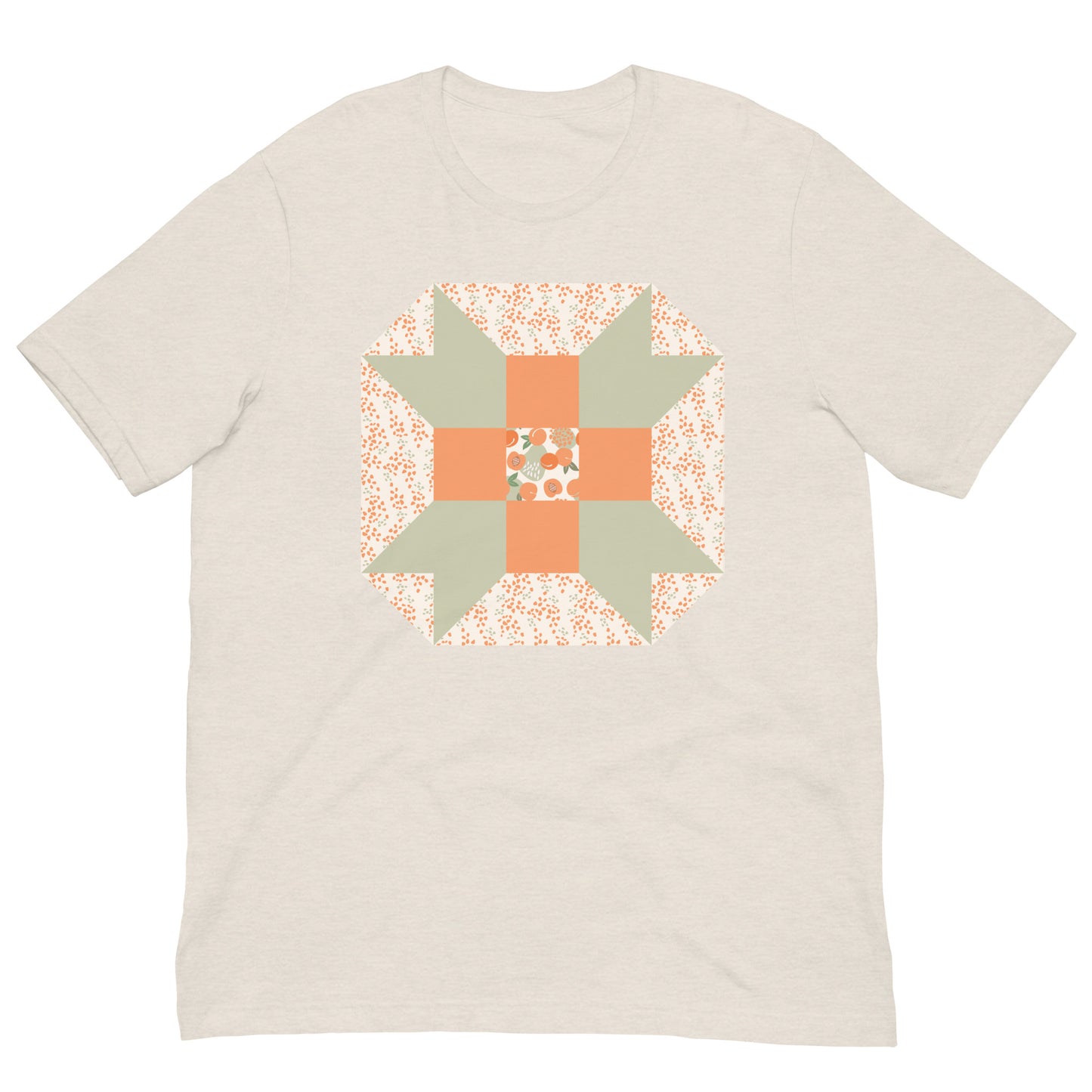 Quilt Block Peach Pattern Unisex t-shirt