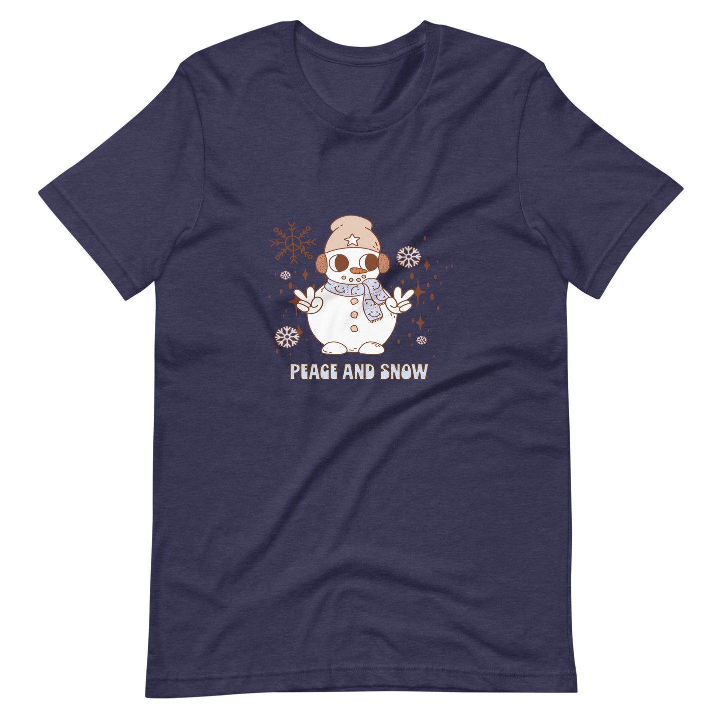 Retro Christmas Peace and Snow Snowman - Unisex t-shirt