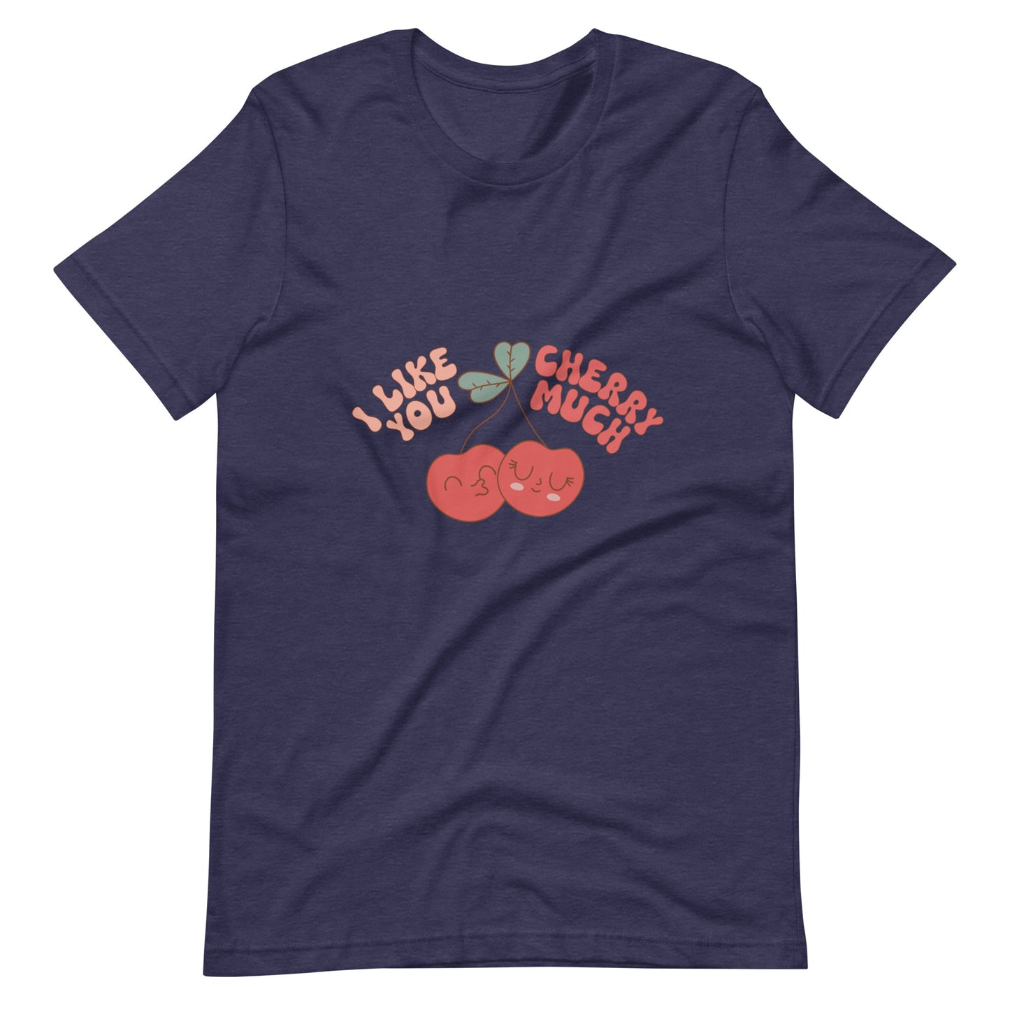 I Like You Cherry Much Retro Cherries Groovy Valentine Unisex t-shirt