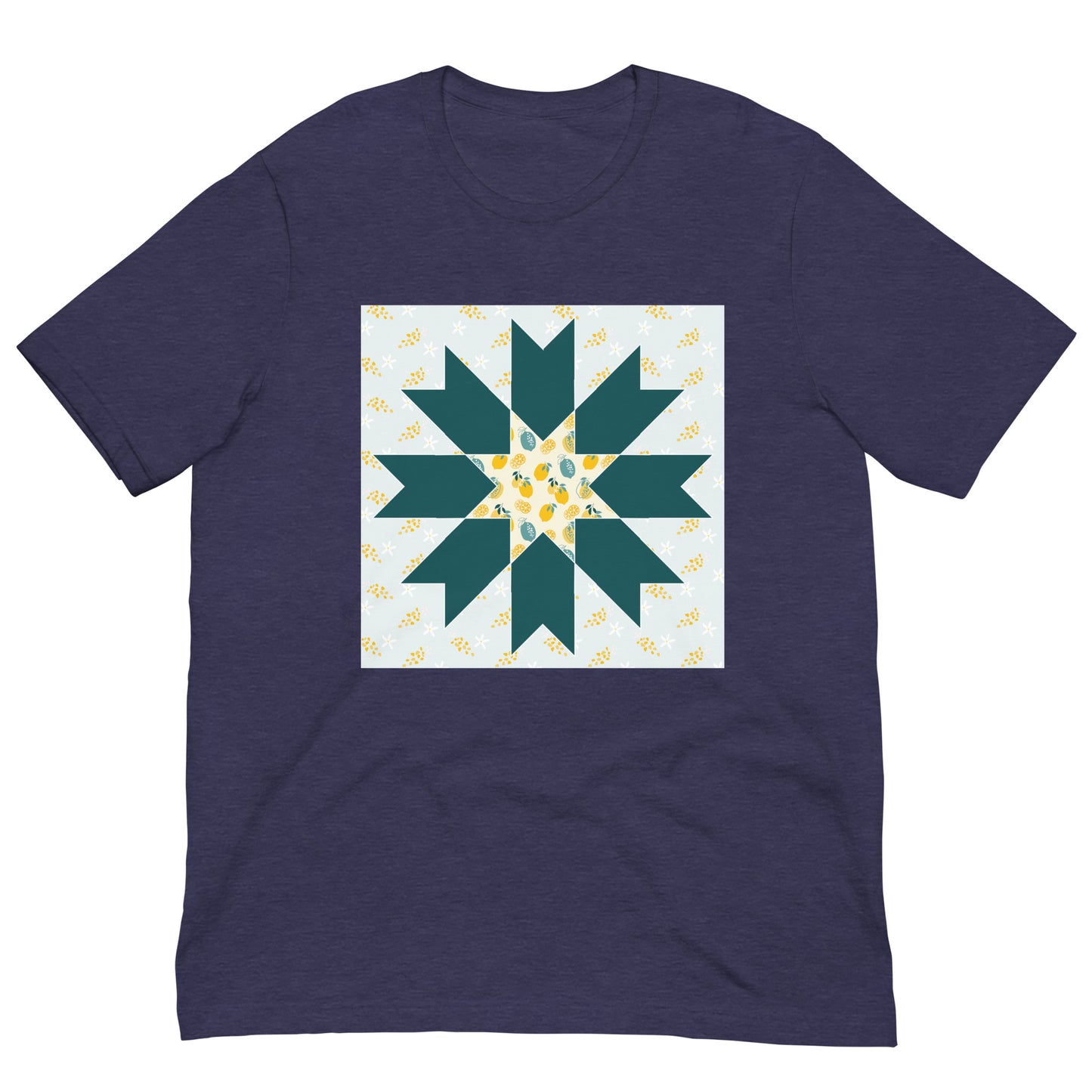 Quilt Block Lemon Pattern Unisex t-shirt