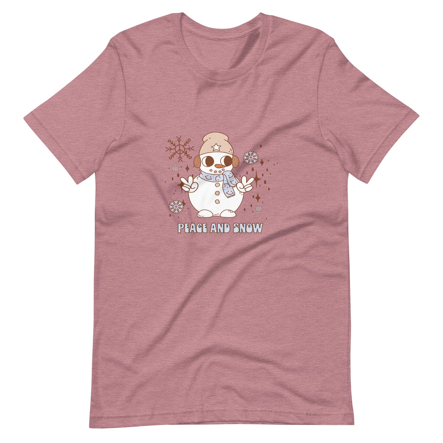 Retro Christmas Peace and Snow Snowman - Unisex t-shirt