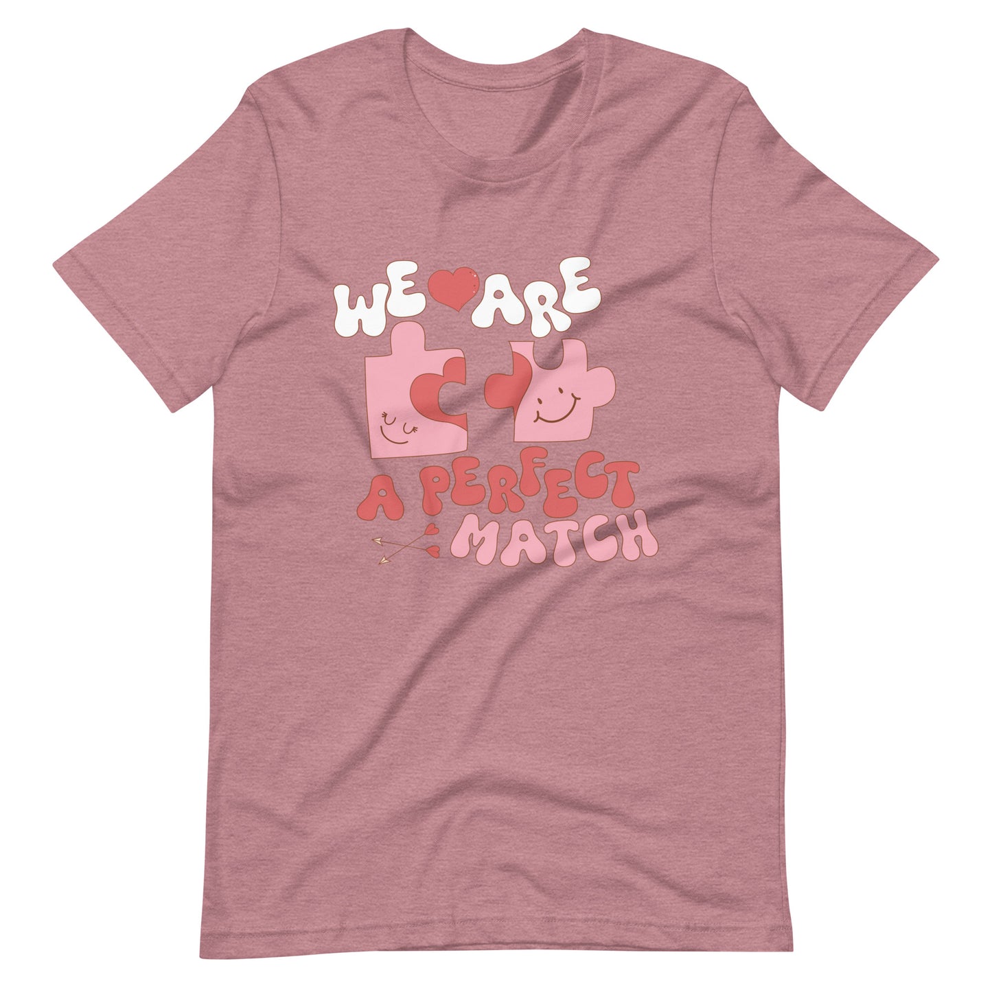 We Are A Perfect Match Retro Puzzle Cute Valentine Unisex t-shirt