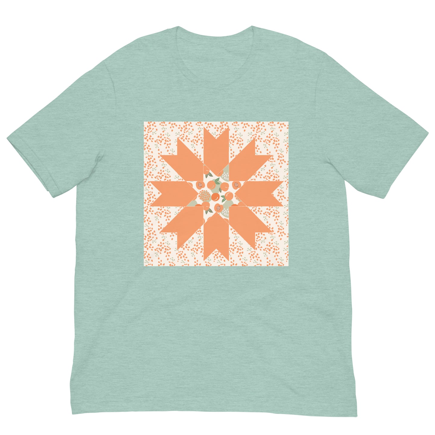 Quilt Block Peach Pattern Unisex t-shirt