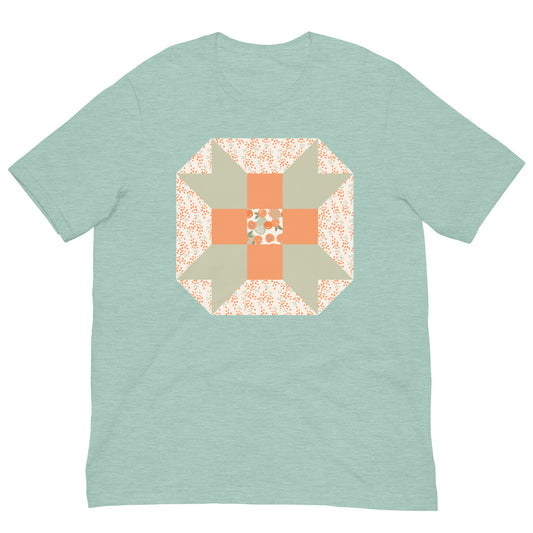 Quilt Block Peach Pattern Unisex t-shirt