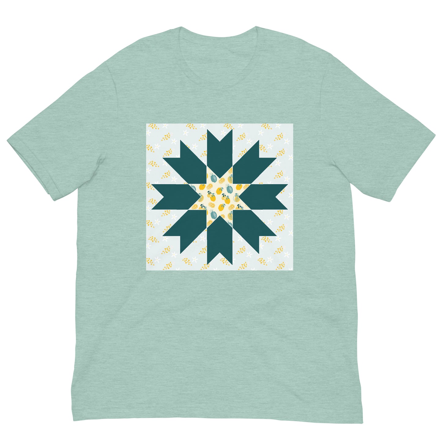 Quilt Block Lemon Pattern Unisex t-shirt