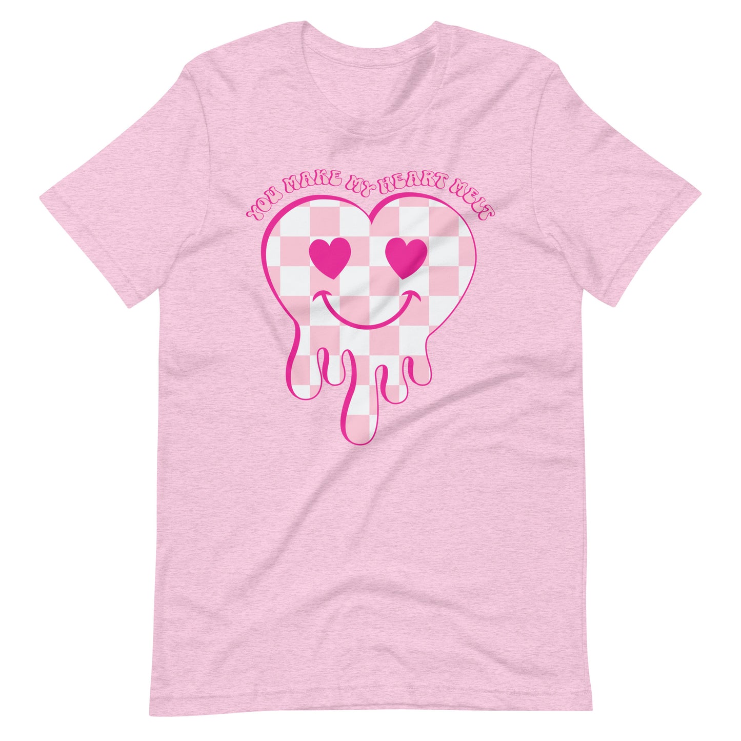 You Make My Heart Melt Checkered Heart Melting Valentine Unisex t-shirt