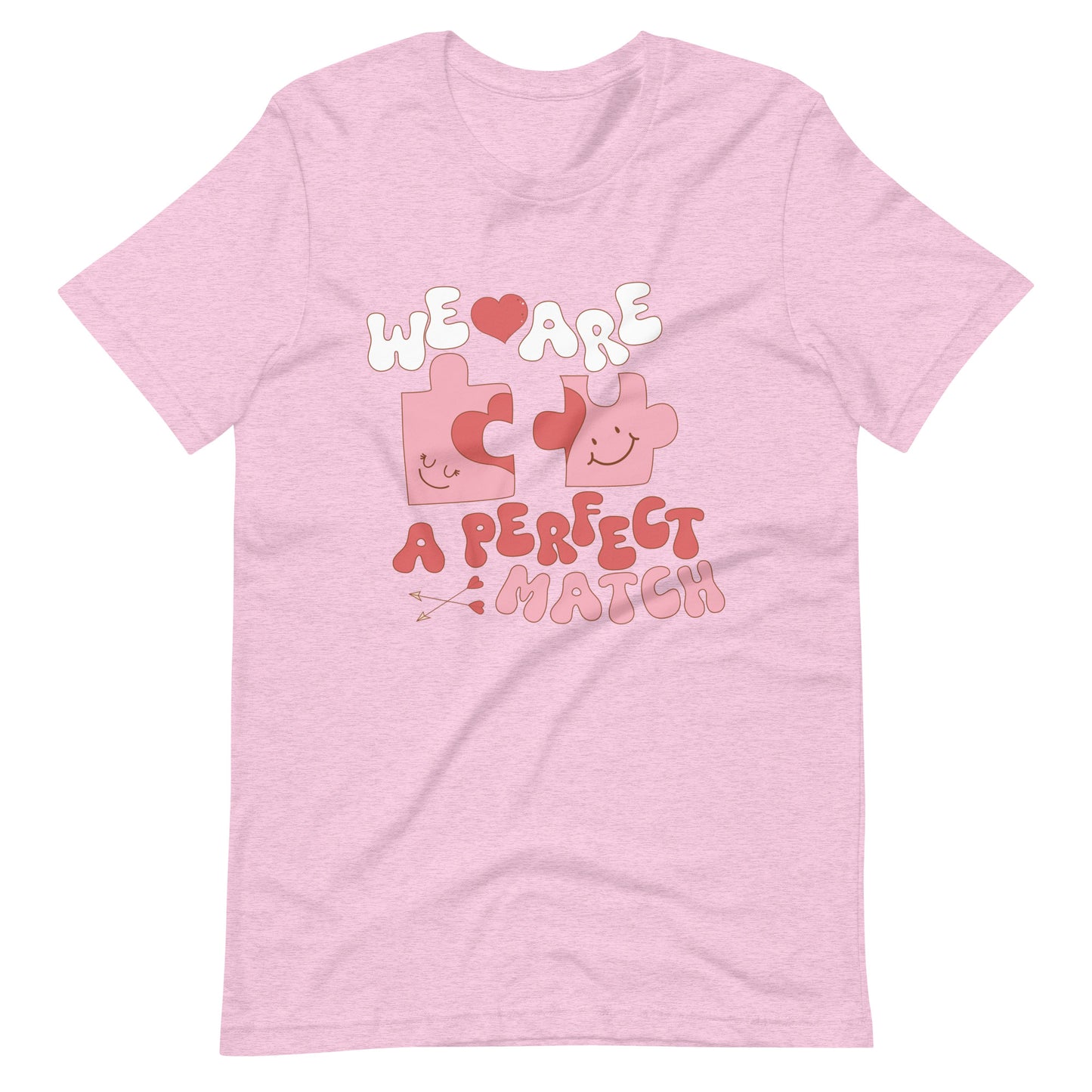 We Are A Perfect Match Retro Puzzle Cute Valentine Unisex t-shirt