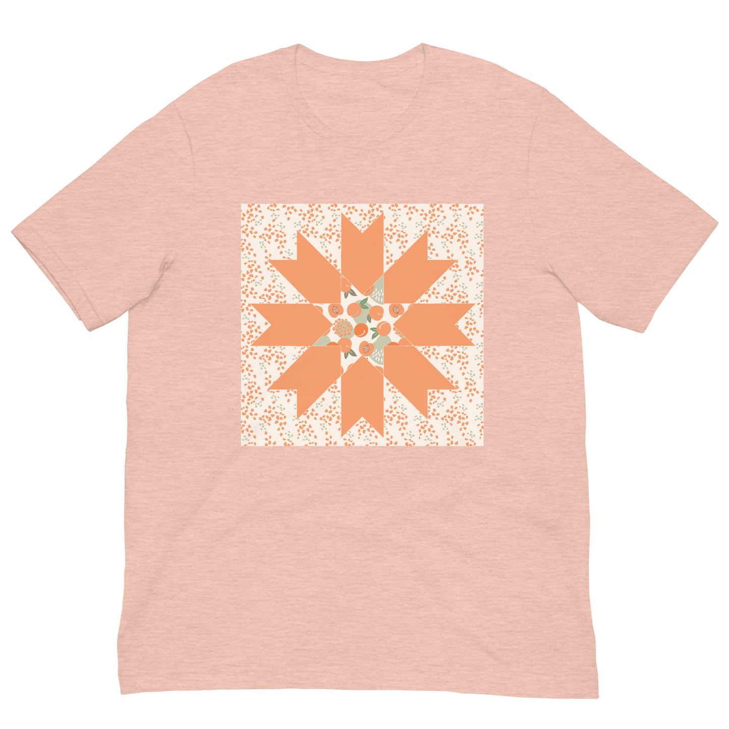 Quilt Block Peach Pattern Unisex t-shirt