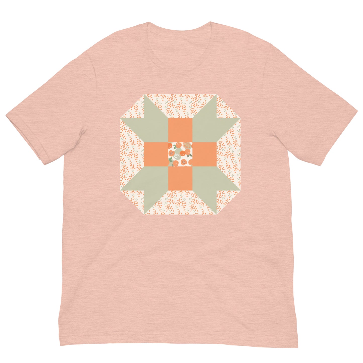 Quilt Block Peach Pattern Unisex t-shirt