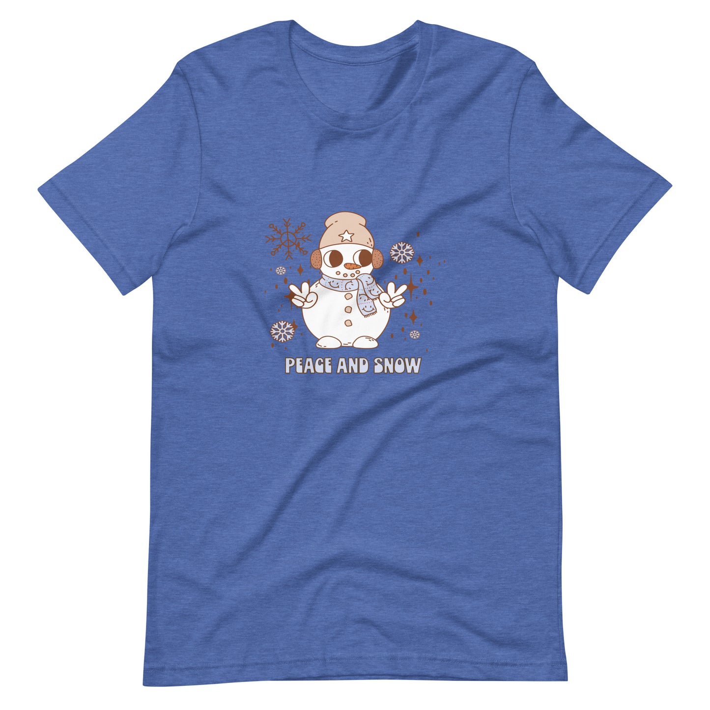 Retro Christmas Peace and Snow Snowman - Unisex t-shirt