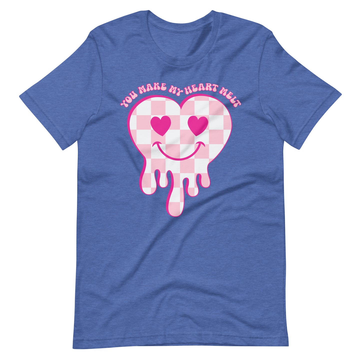 You Make My Heart Melt Checkered Heart Melting Valentine Unisex t-shirt