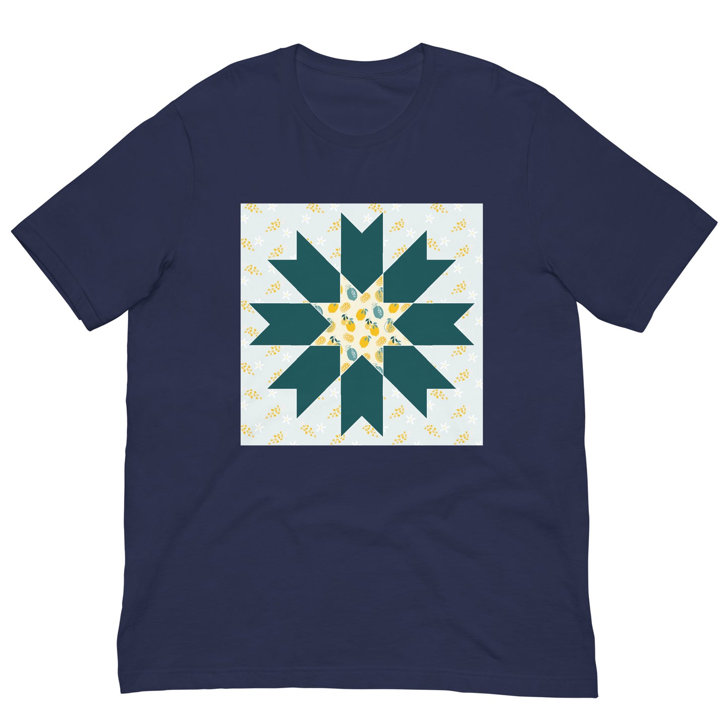 Quilt Block Lemon Pattern Unisex t-shirt