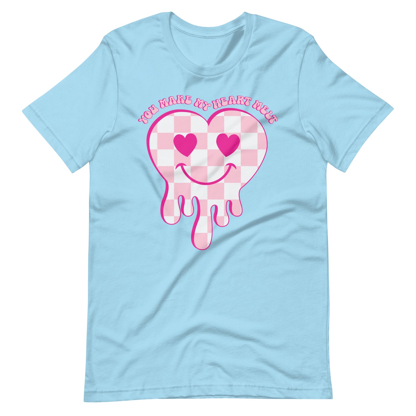 You Make My Heart Melt Checkered Heart Melting Valentine Unisex t-shirt