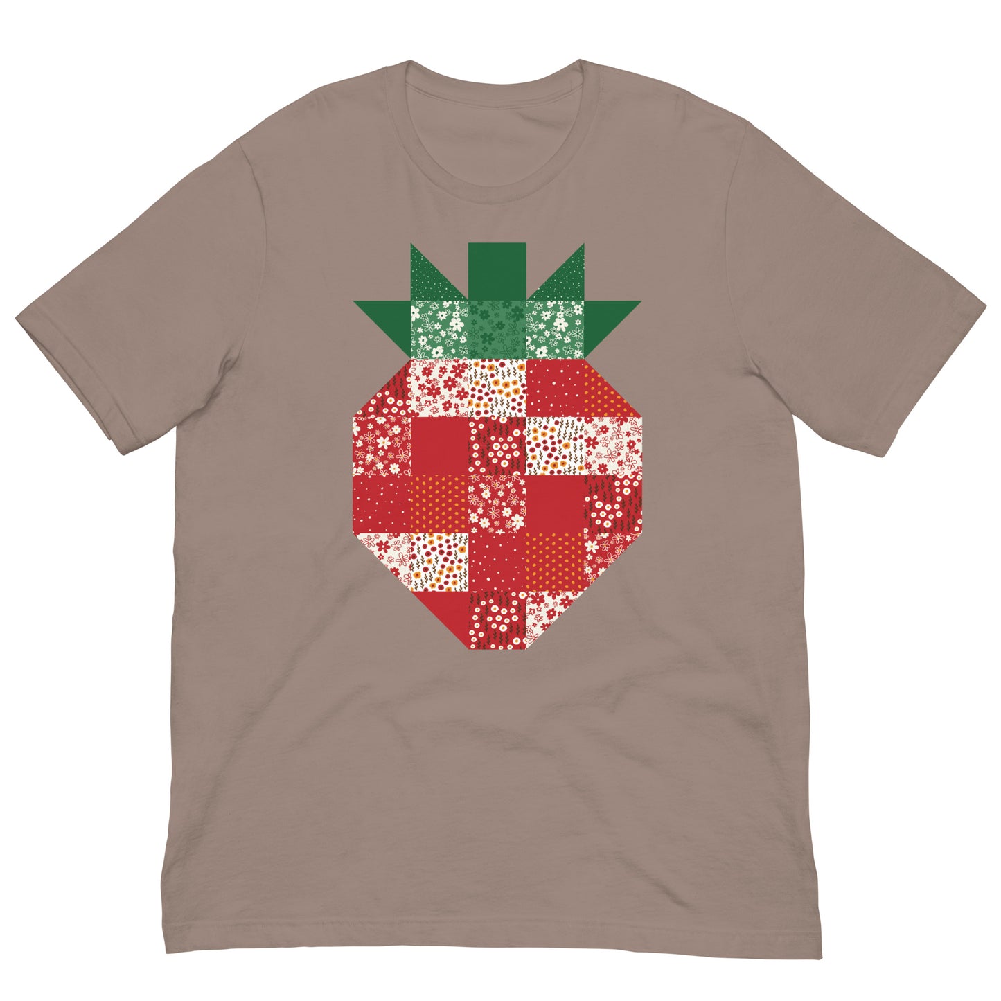 Strawberry Quilt Block Floral Pattern Unisex t-shirt