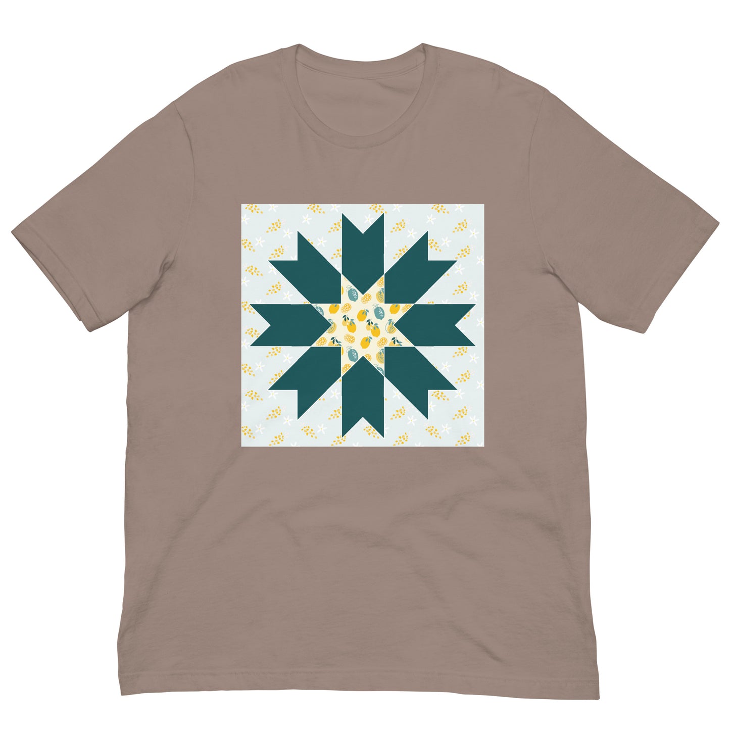 Quilt Block Lemon Pattern Unisex t-shirt