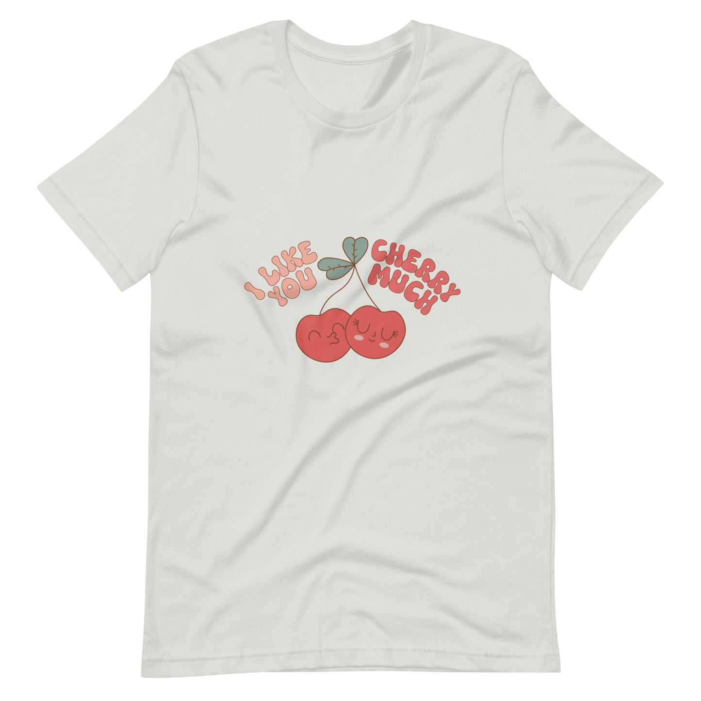 I Like You Cherry Much Retro Cherries Groovy Valentine Unisex t-shirt