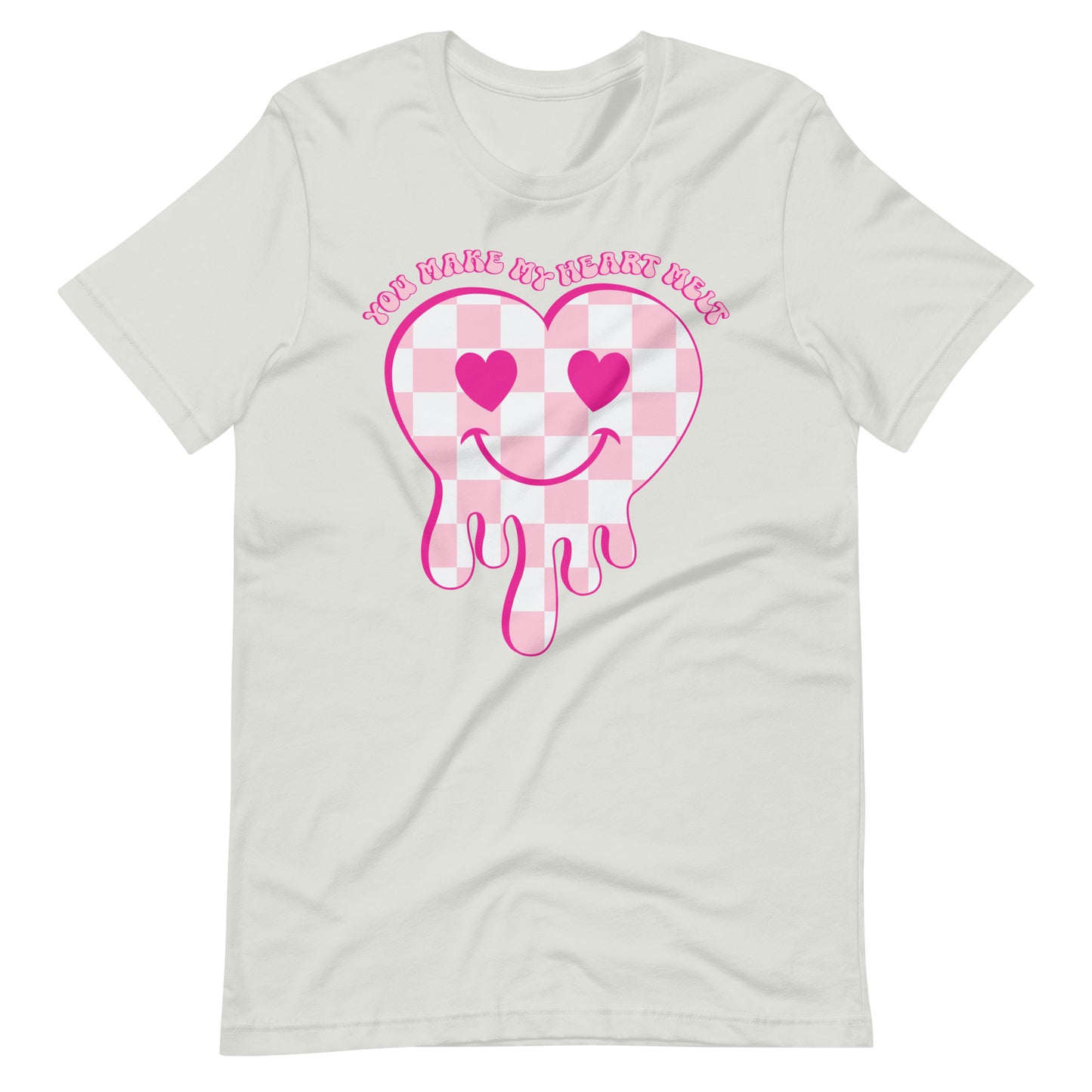 You Make My Heart Melt Checkered Heart Melting Valentine Unisex t-shirt