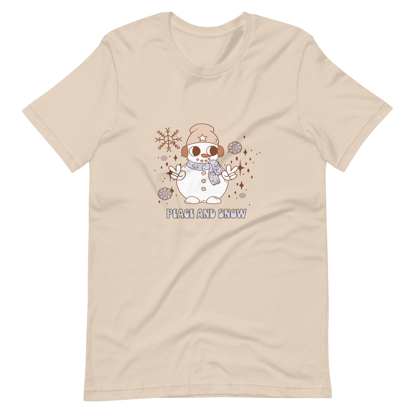 Retro Christmas Peace and Snow Snowman - Unisex t-shirt