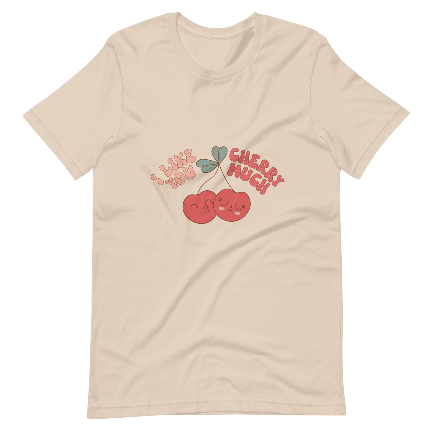 I Like You Cherry Much Retro Cherries Groovy Valentine Unisex t-shirt