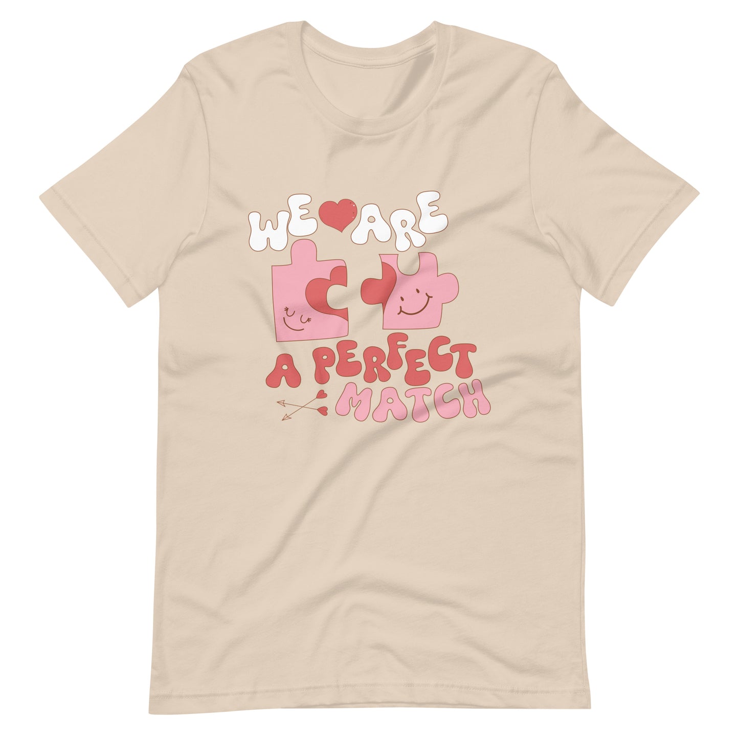 We Are A Perfect Match Retro Puzzle Cute Valentine Unisex t-shirt