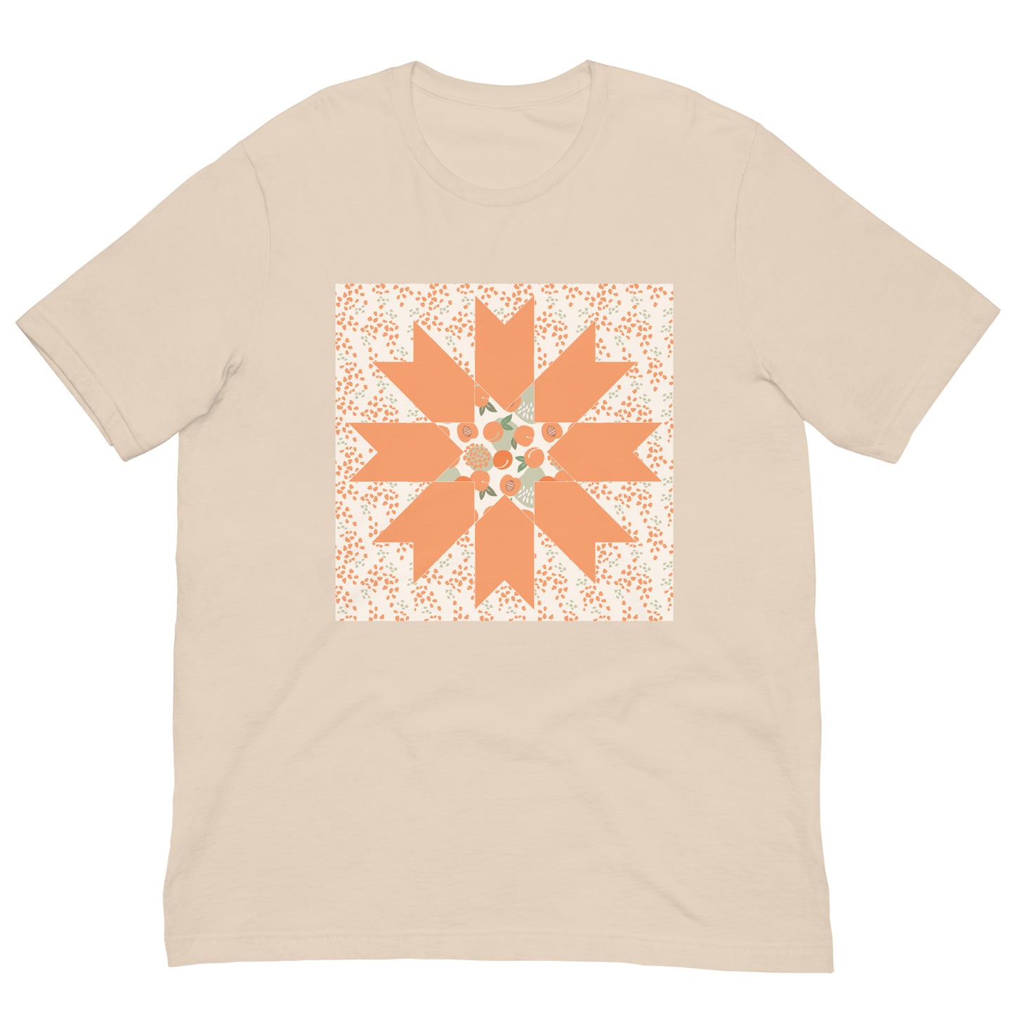 Quilt Block Peach Pattern Unisex t-shirt