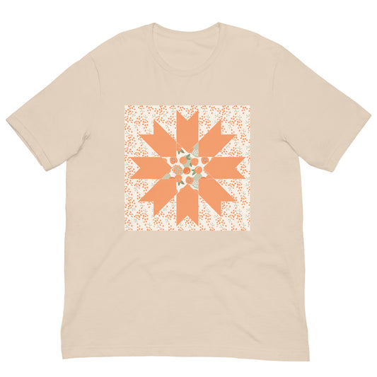 Quilt Block Peach Pattern Unisex t-shirt