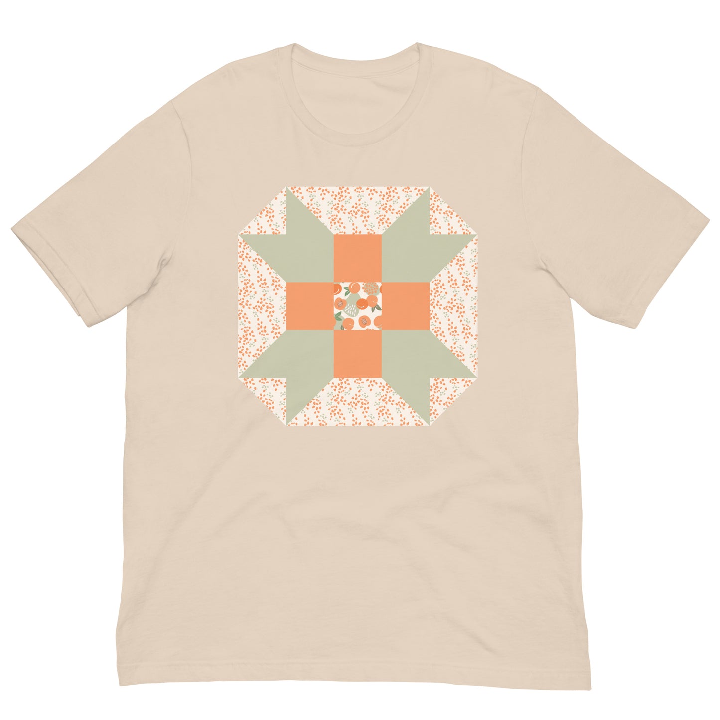 Quilt Block Peach Pattern Unisex t-shirt