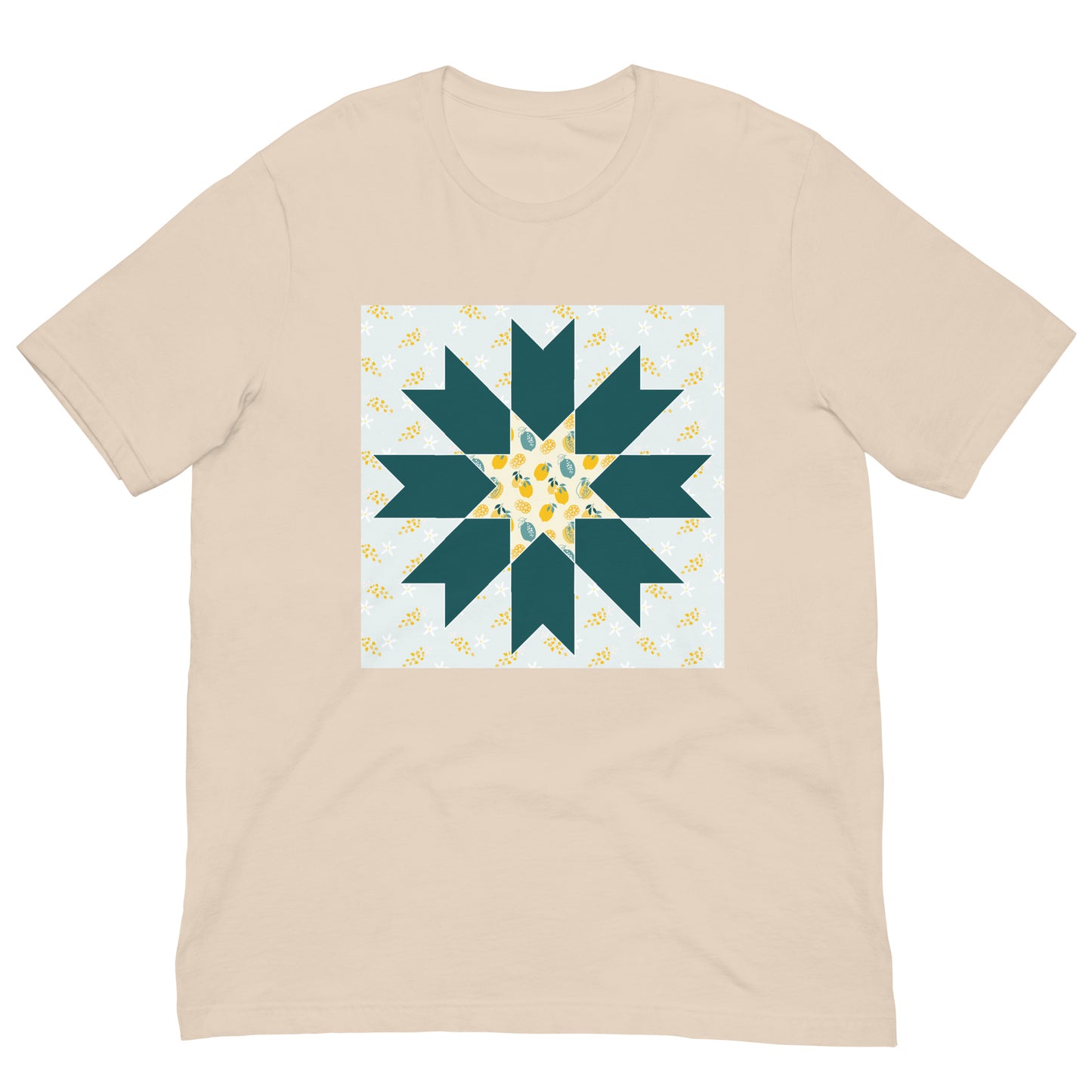 Quilt Block Lemon Pattern Unisex t-shirt