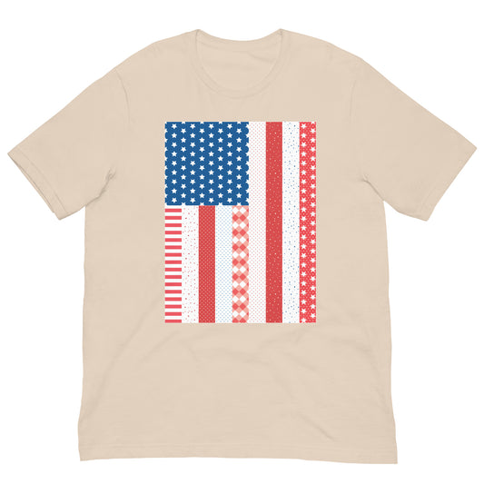 Quilt Block American Flag Unisex t-shirt