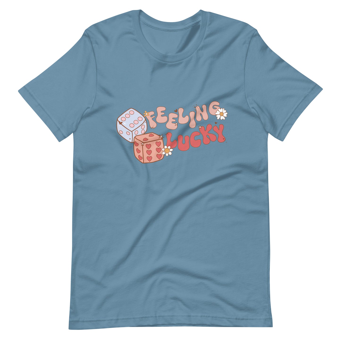 Feeling Lucky Retro Dice Valentine Groovy Unisex t-shirt