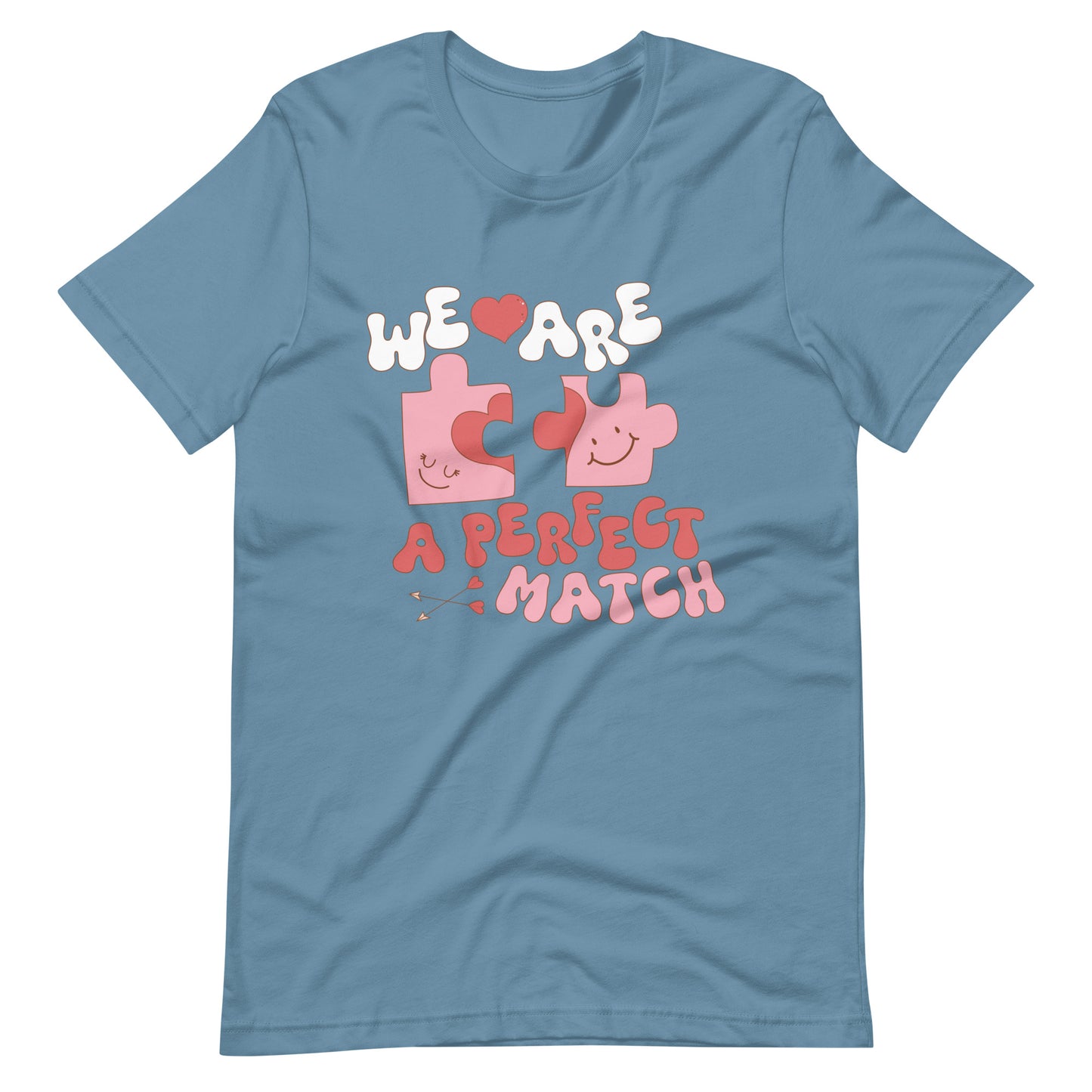 We Are A Perfect Match Retro Puzzle Cute Valentine Unisex t-shirt