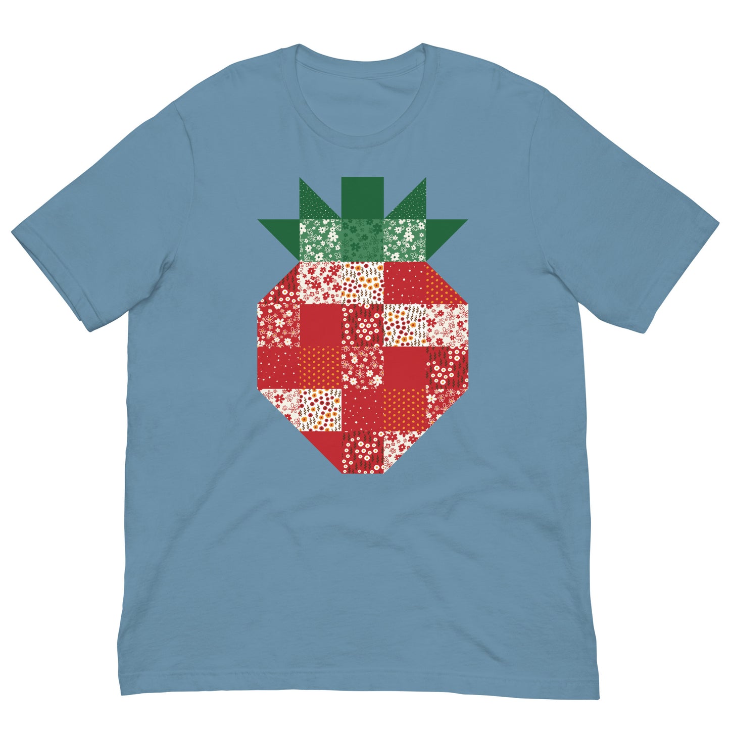 Strawberry Quilt Block Floral Pattern Unisex t-shirt