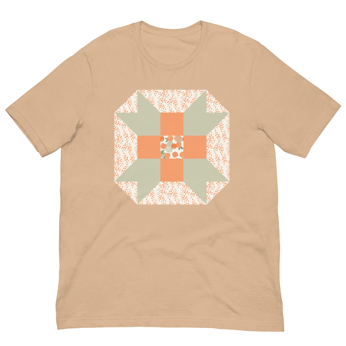 Quilt Block Peach Pattern Unisex t-shirt