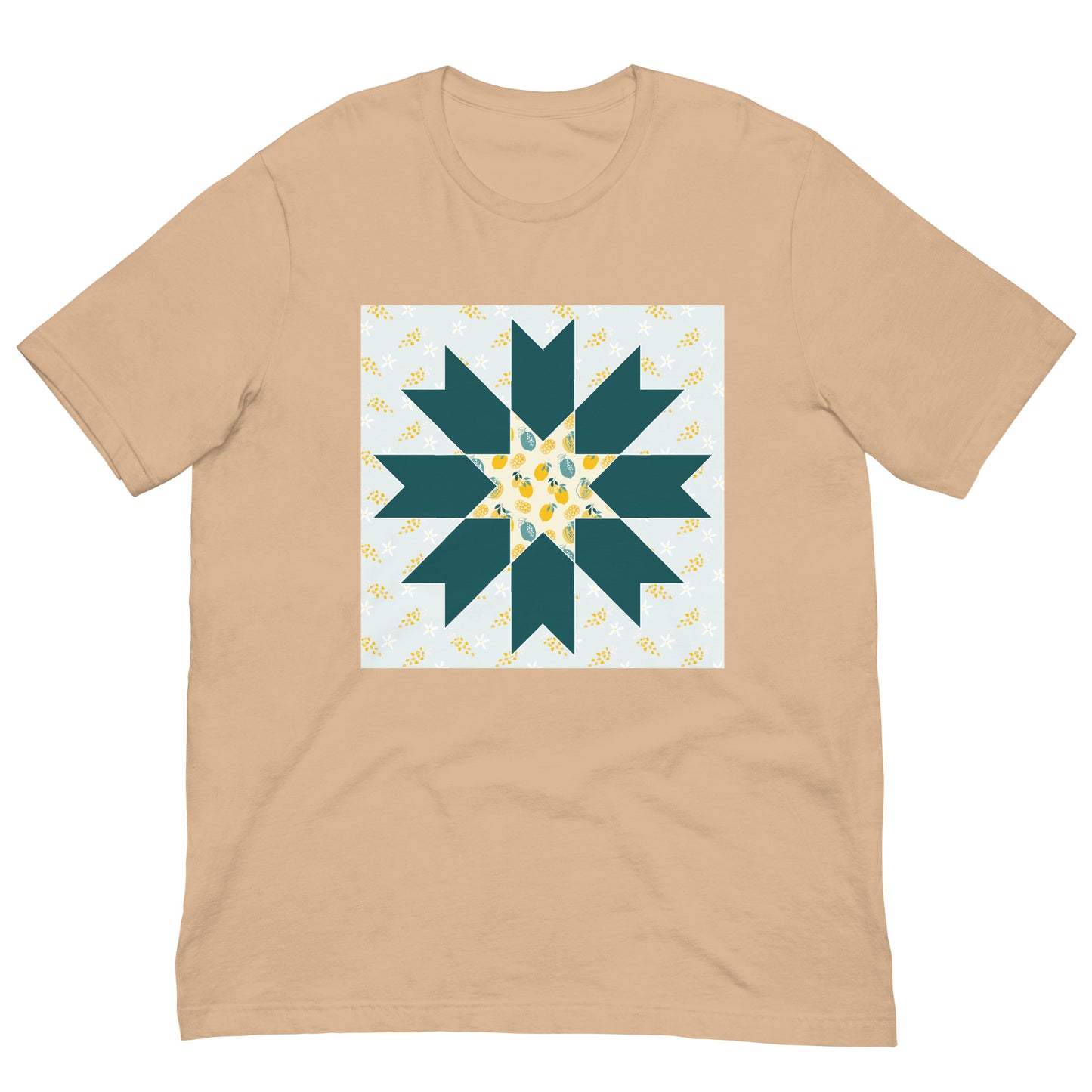 Quilt Block Lemon Pattern Unisex t-shirt