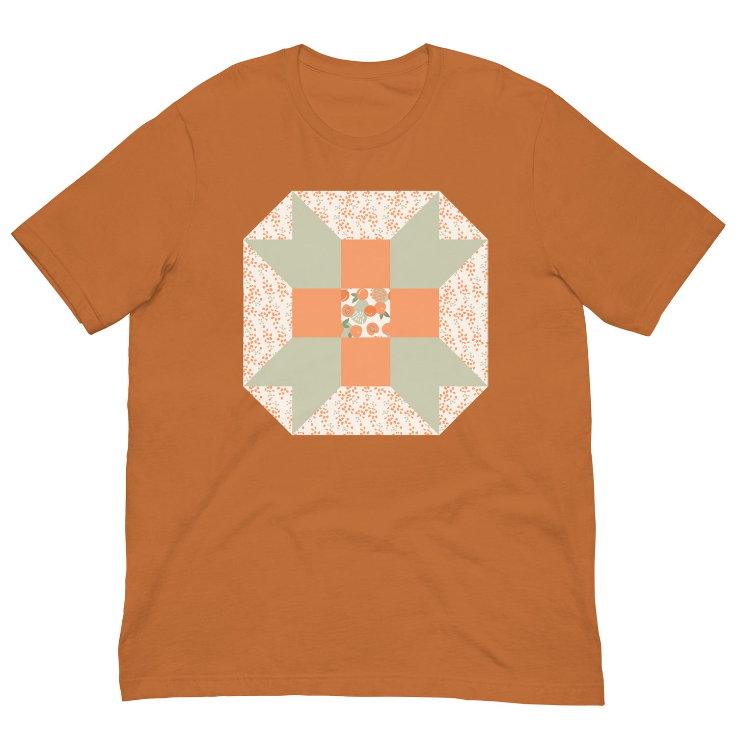 Quilt Block Peach Pattern Unisex t-shirt