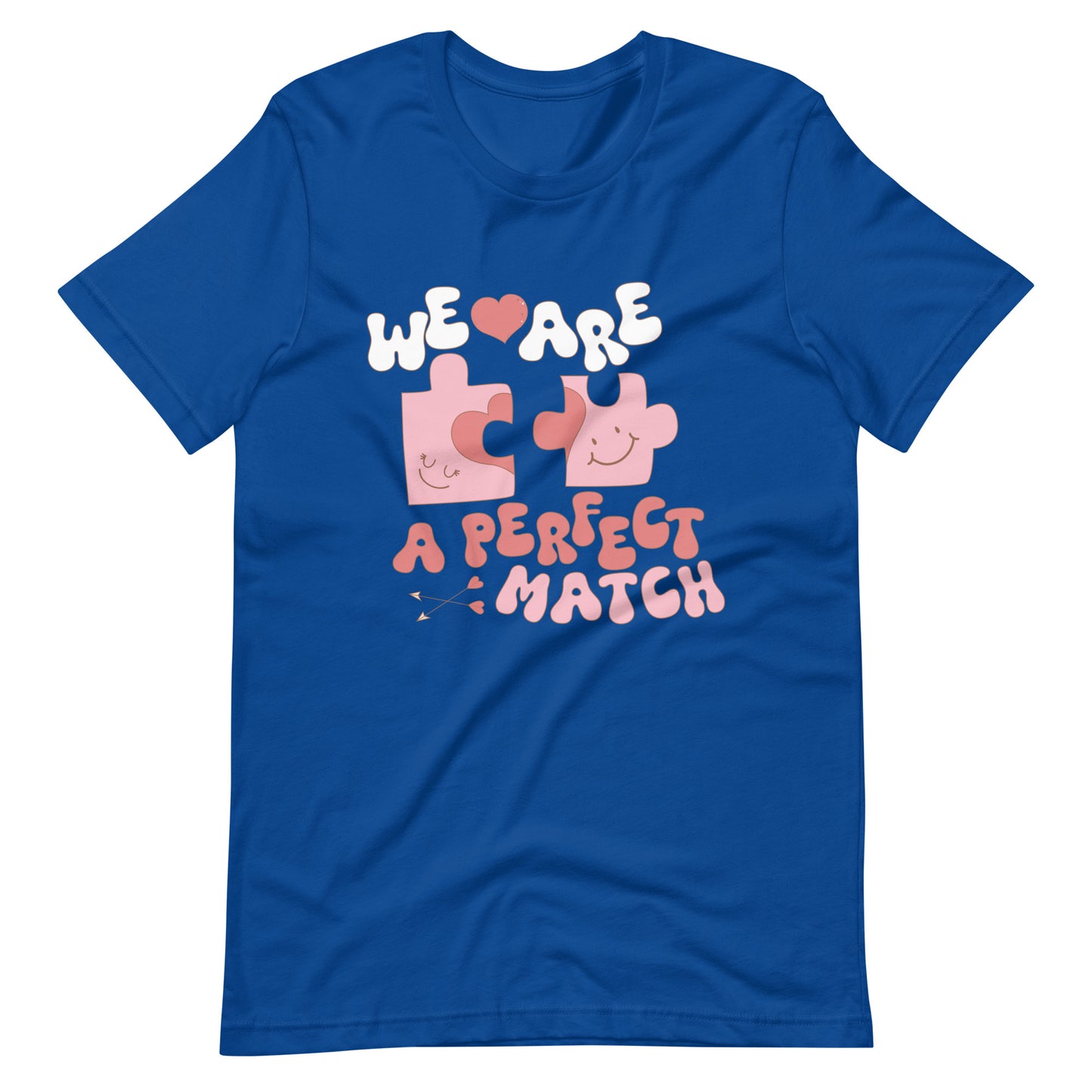 We Are A Perfect Match Retro Puzzle Cute Valentine Unisex t-shirt