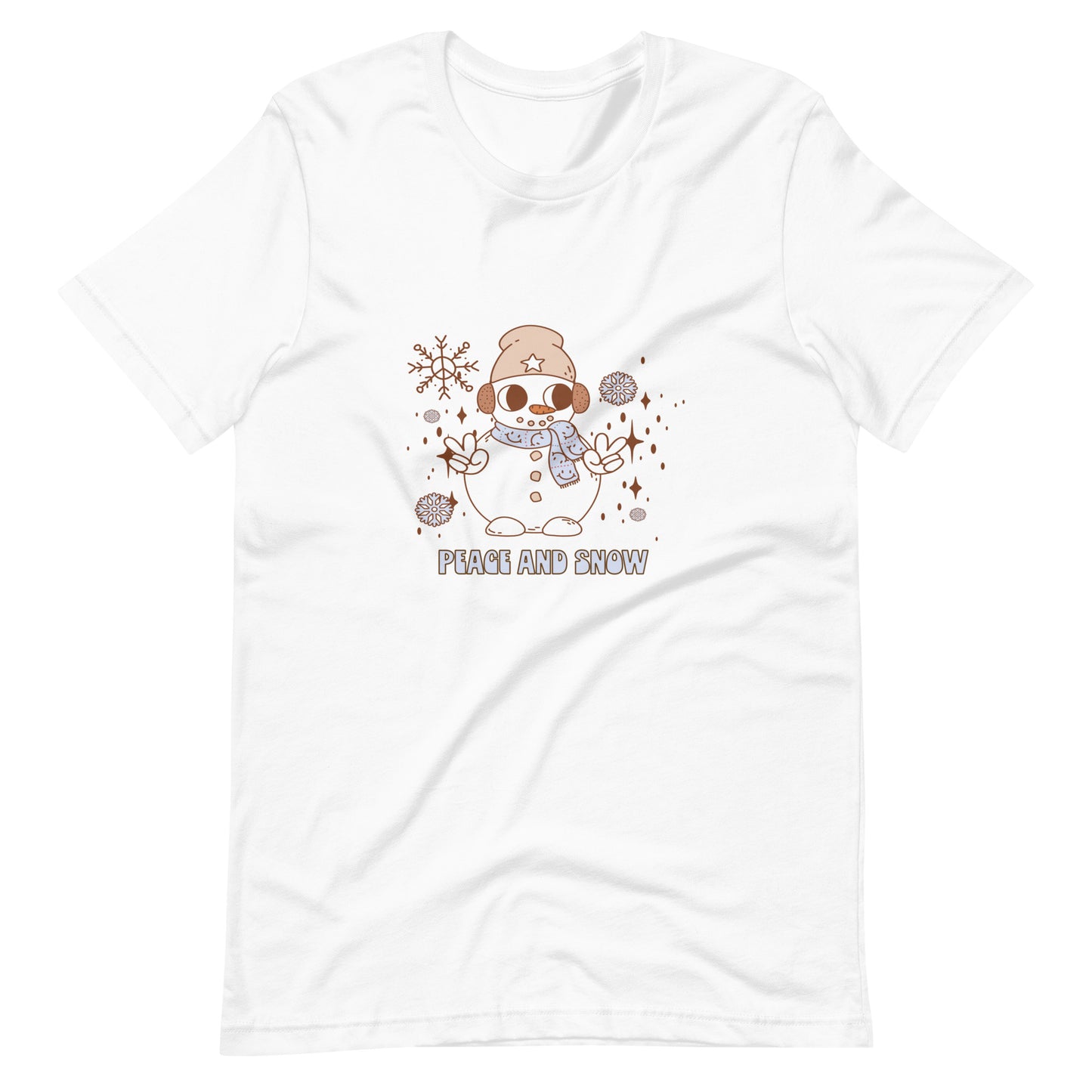 Retro Christmas Peace and Snow Snowman - Unisex t-shirt