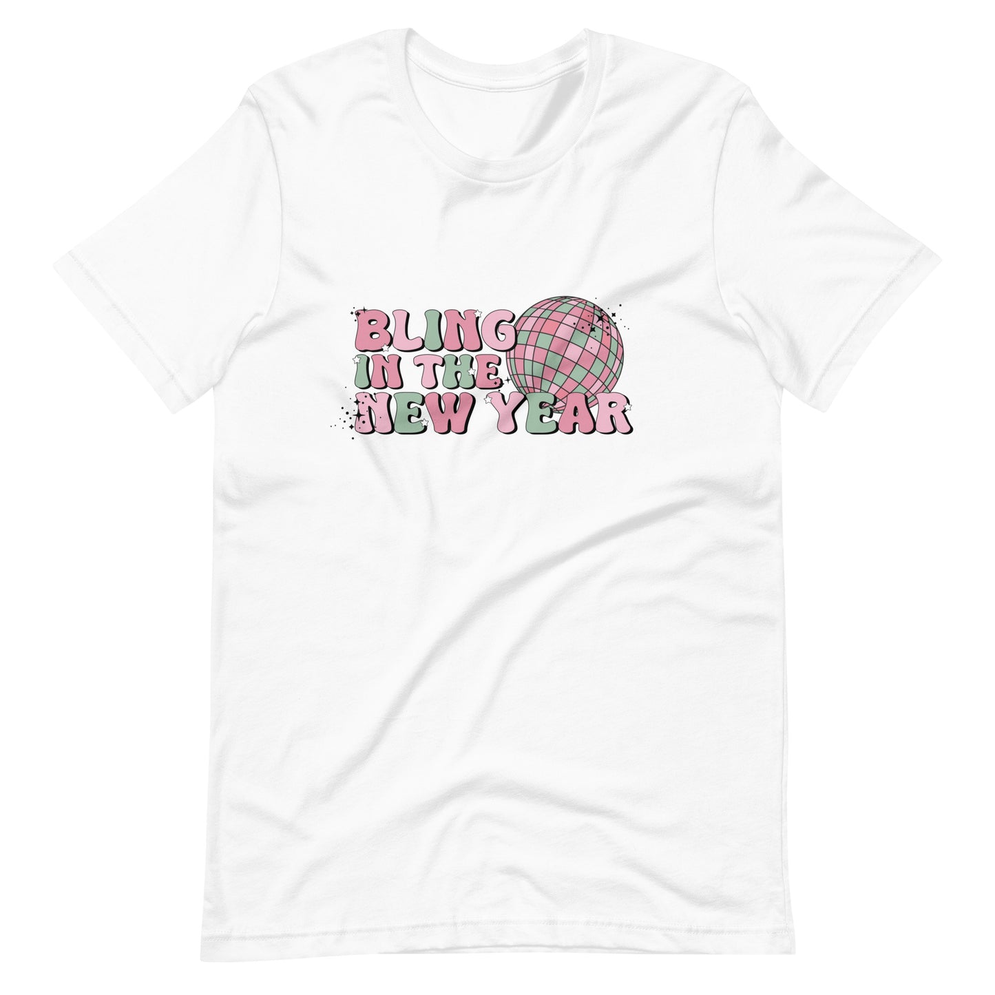 Retro Bling in the New Year Disco Ball Unisex t-shirt