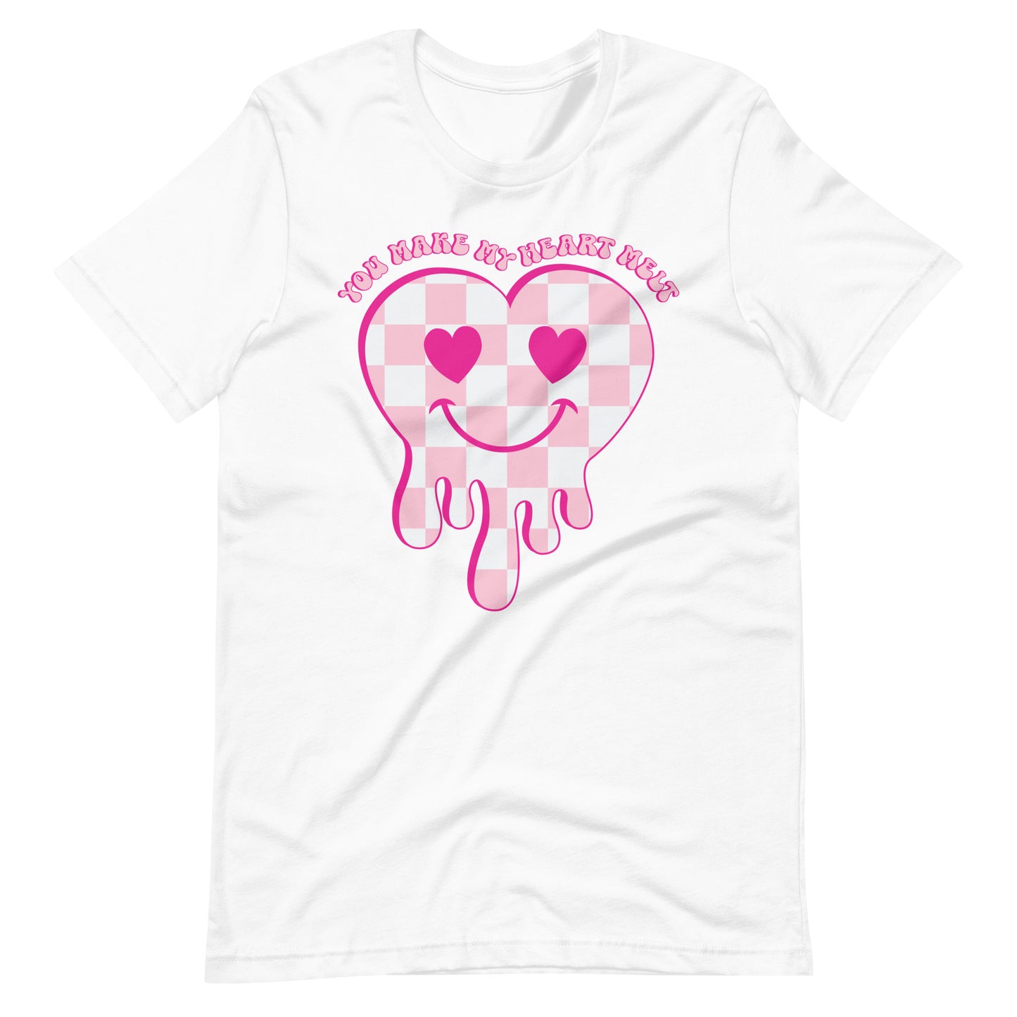 You Make My Heart Melt Checkered Heart Melting Valentine Unisex t-shirt