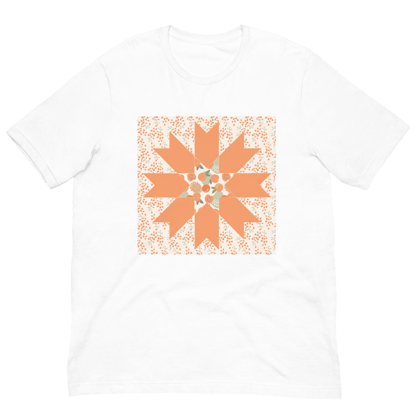 Quilt Block Peach Pattern Unisex t-shirt