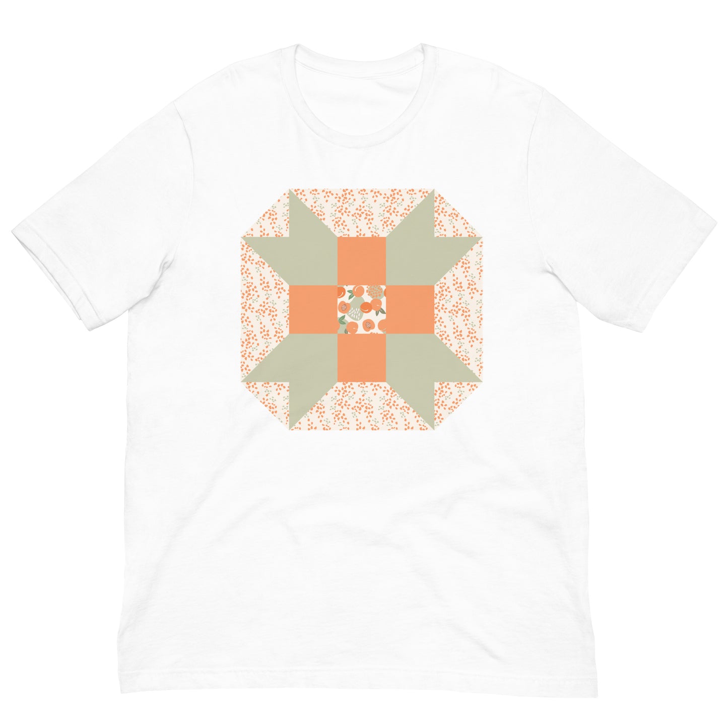 Quilt Block Peach Pattern Unisex t-shirt