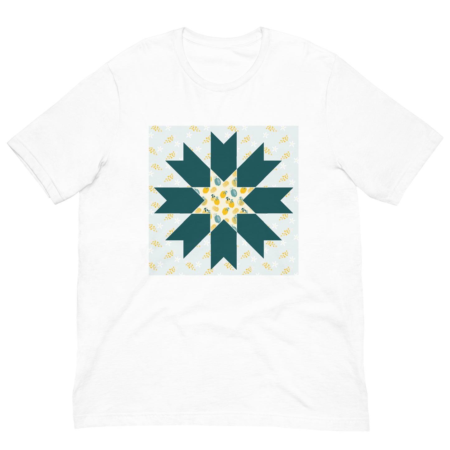 Quilt Block Lemon Pattern Unisex t-shirt