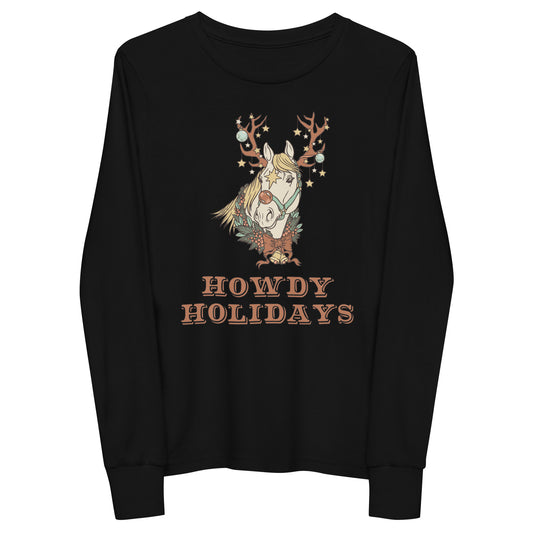 Howdy Holidays Youth long sleeve tee